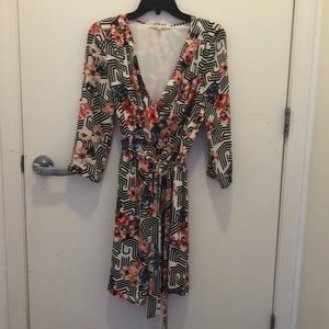daniel rain floral wrap dress